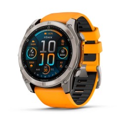 Garmin Fenix 8 AMOLED, 51 mm Sapphire, Titanium с Spark Orange/Graphite